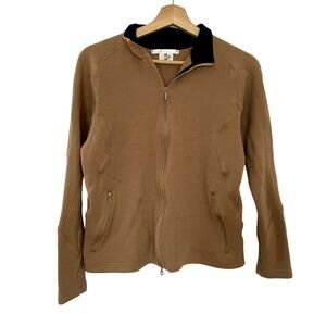 Nike Golf wool sweater brown full zip women's size medium warm pockets vintage